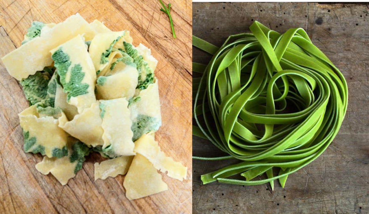 Laminated & Colored Pasta: Primavera