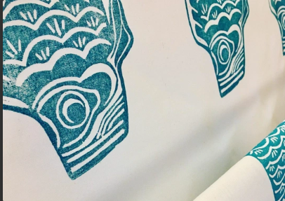 Block Printing on Tea Towels