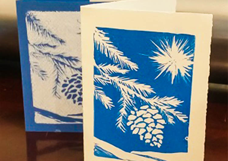 Block Print Holiday Cards