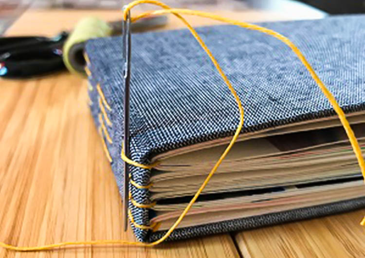 Exposed Stitch Sketchbook w/ Letterpress Printed Cover