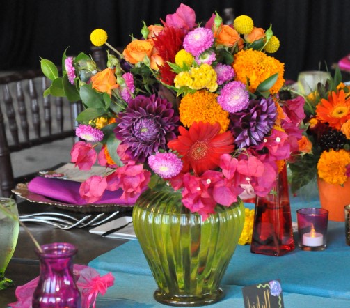 Jewel-Toned Flowers, Roses & Marigolds