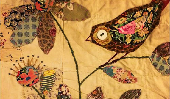 Folk Art Flowers Collage Workshop Sewing Textile - 