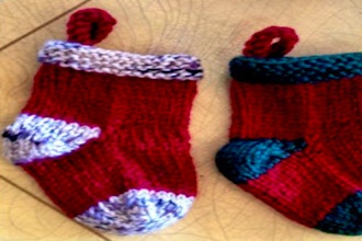 Knitted Mini Christmas Stockings