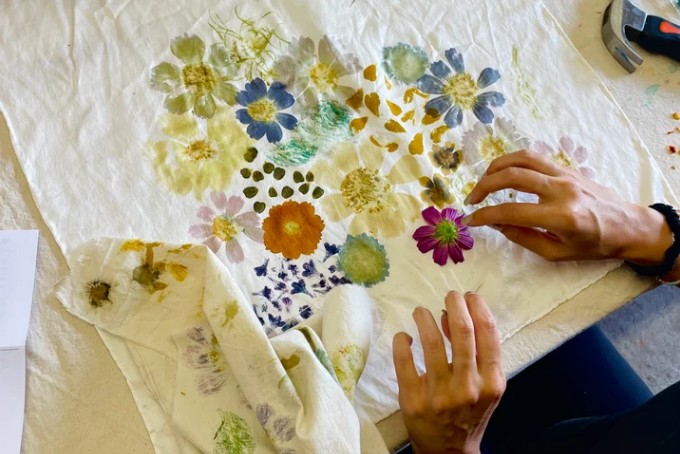 Flower Hammering Natural Dye