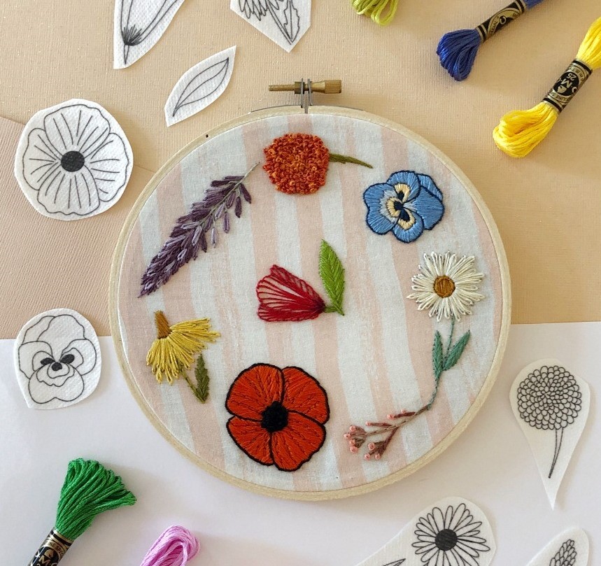 Botanical Fiber Art Workshop: Floral Embroidery Basics!