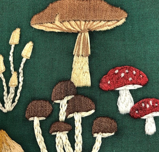 Botanical Fiber Art Workshop: Magical Mushroom Embroidery Basics