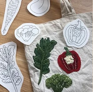 Botanical Fiber Art Workshop: Veggie Tote Embroidery