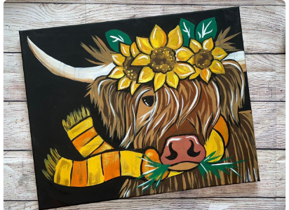 Fall Highland Cow Painting