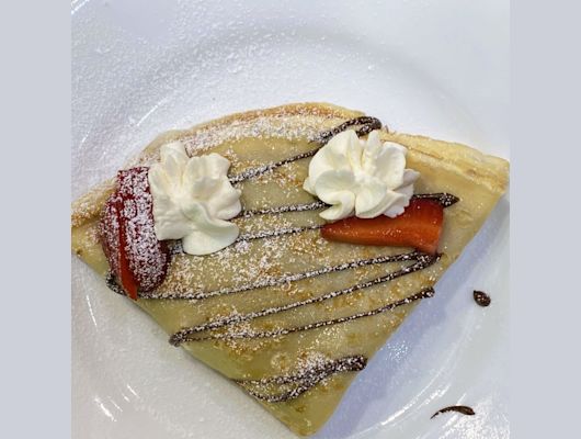 French: Savory Ham & Gruyere Crepes, Nutella & Fruit Dessert Crepes