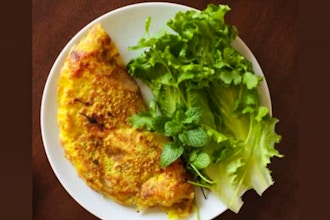 Vietnamese: Spicy Lemongrass Chicken, Bánh Xèo (Vietnamese Crepe), Vietnamese Coffee Ice Cream