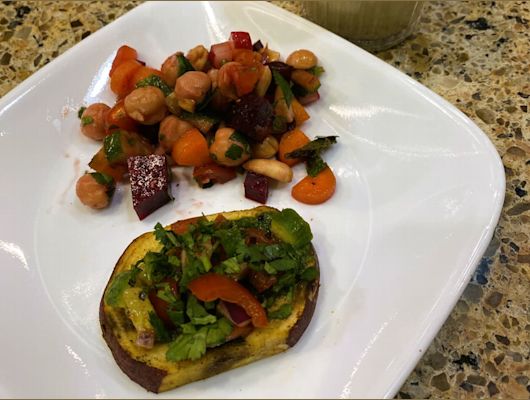 Vegan: Sweet Potato Sliders, Tex-Mex Salad