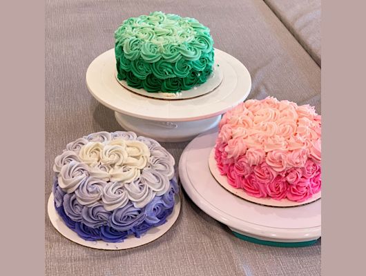 Spring Break Cake Camp for Teens - Chocolate Cake, Buttercream Frosting, Ombre Rosettes