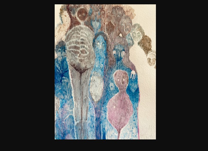 Cross-Hatching and Pointillism over Watercolors