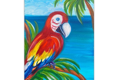 Virtual Paint at Home - "Scarlet Macaw" (Ages 7+)