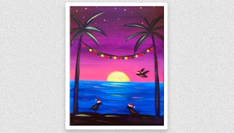 Tropical Sunset Painting Party with The Paint Sesh
