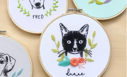 Pet Portrait Embroidery