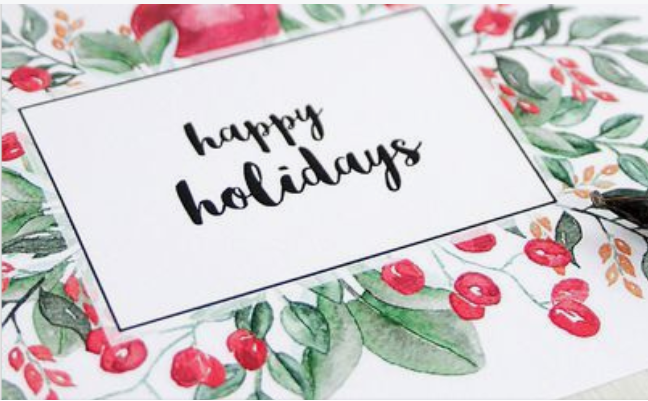 Watercolor and Calligraphy Holiday Cards and Gift Tags