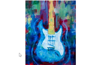 All Ages Paint Nite Abstract Guitar Painting Classes New York Coursehorse Yaymaker