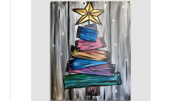Paint Nite Barn Board Christmas Tree Painting Classes