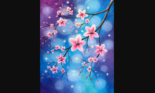 Virtual Paint Nite: Bright Bokeh Blossoms (Ages 13+)