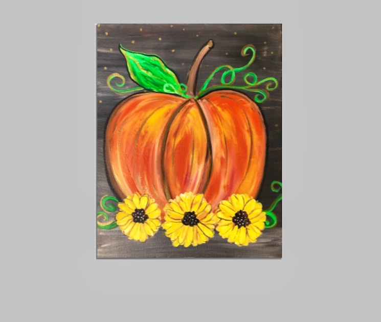 August Canvas Paint Night Class: Fall Pumpkin – Froglevel Studios