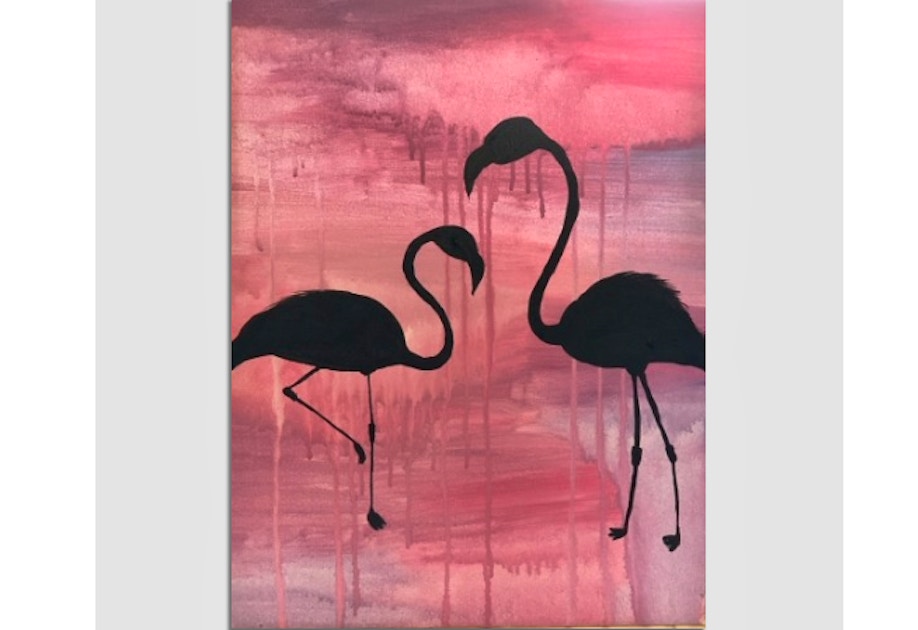 Paint Nite Flirty Flamingo Painting Classes Chicago Coursehorse Yaymaker