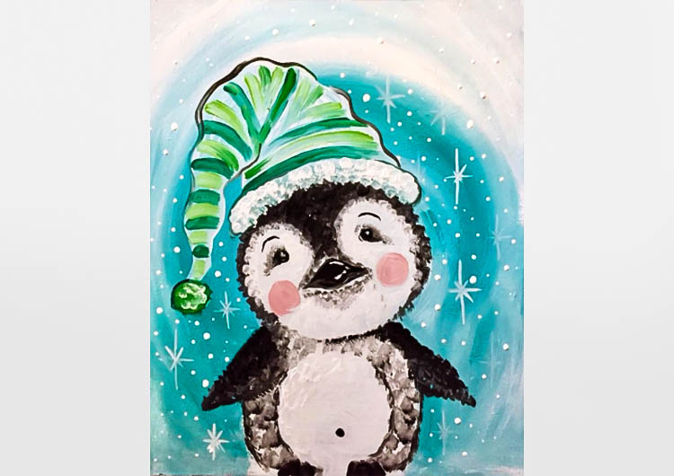 Virtual Paint Nite: Fuzzy Baby Penguin (Ages 6+)