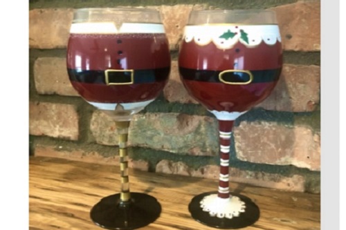 mr and mrs santa wine glasses