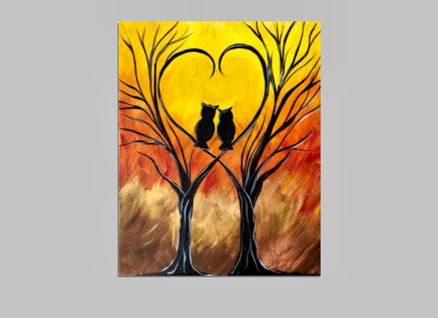 Date Night Owl Painting Kit (2 Canvases- Can be for 1 or 2 Painters)