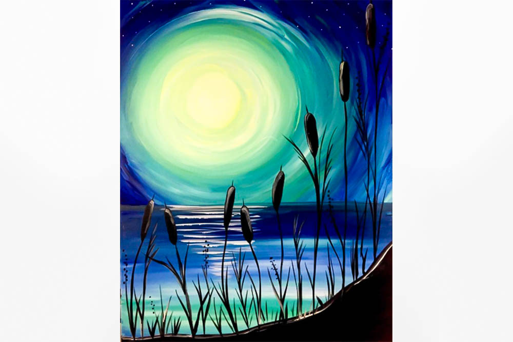 Paint Nite Beach Moonlight Painting Classes Washington