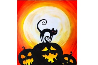 Paint Nite: Halloween Pumpkins and a Cat
