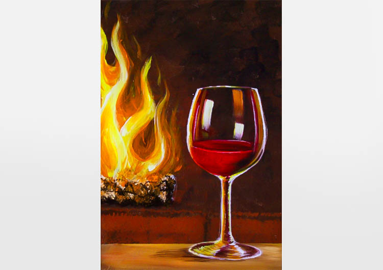 Wine By The Fireplace Painting Classes Boston Coursehorse