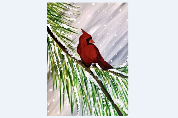 Paint Nite: Winter Cardinal Visit