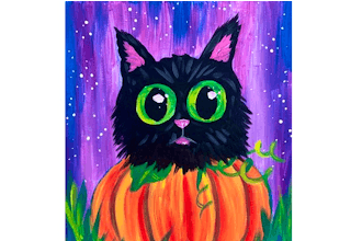 Virtual Paint Nite: Pumpkin Cat (Ages 6+)