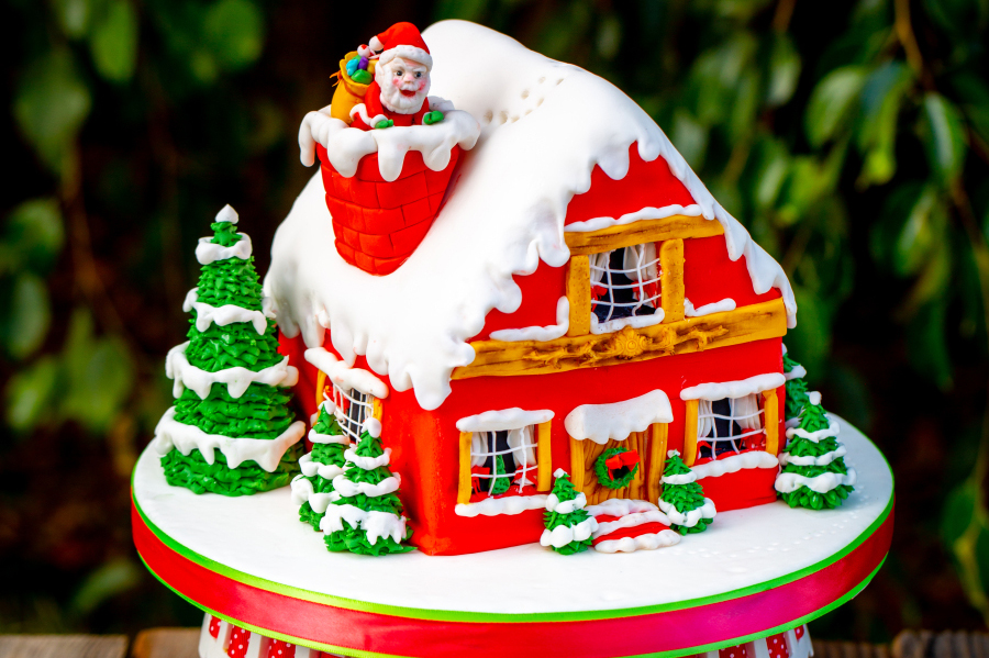 Christmas House Cake Cake Decorating Classes Los Angeles