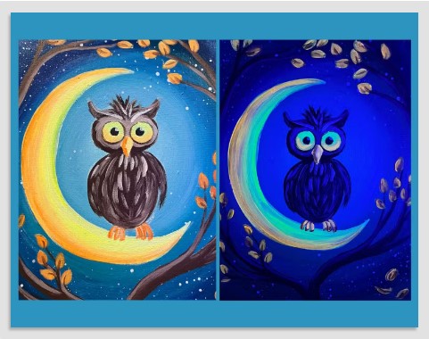 Halloween Owl – Sip n Glow Paint Night