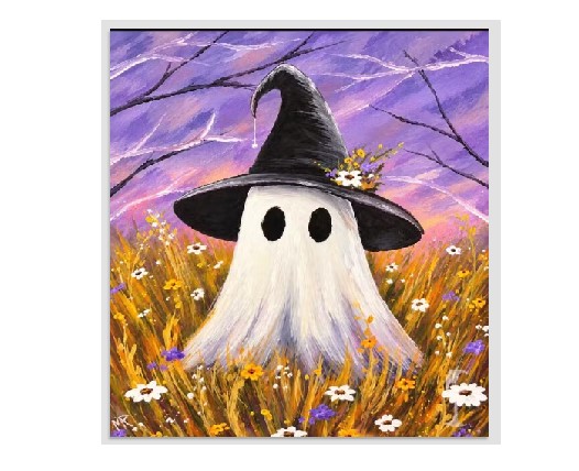 Witchy Ghost – Halloween Paint and  Sip