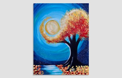 Autumn Moon Paint and Sip Event