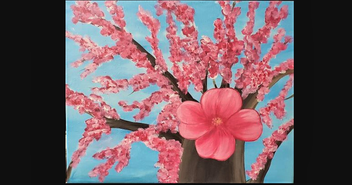 Cherry Blossom Tree Online Beginner Painting Classes San