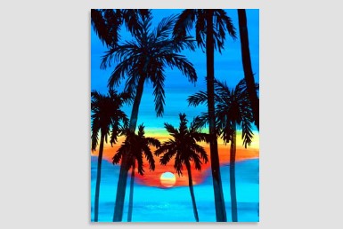 Easy California Sunset Palms Paint Night