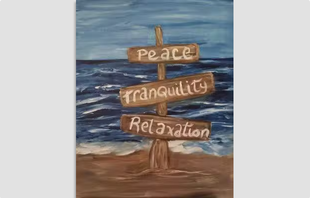 Fun Beach Signs Paint and Sip Painting