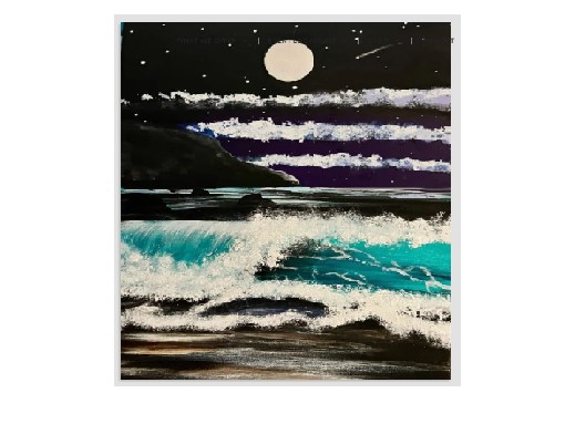Moonlit Wave Paint and Sip