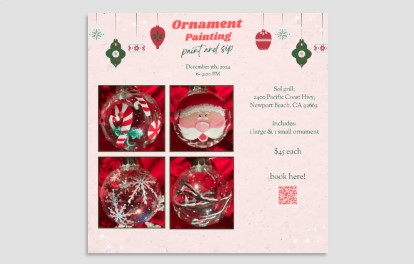 Ornament Painting Paint and Sip Night