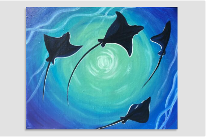Dive Into Creativity at the Rays of Light Stingrays Paint & Sip!