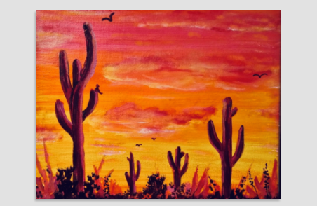 Saguaro Sunset – Wine and Paint Night