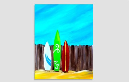 Surfboards Row – Paint and Sip