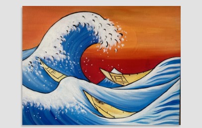 The Great Wave Paint and Sip Night [Class in Los Angeles] @ Painting ...