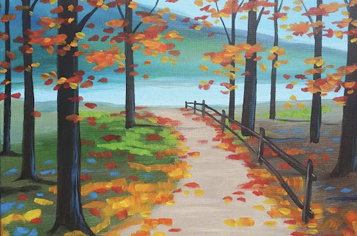 Autumn Path Beginner Painting Classes Los Angeles CourseHorse