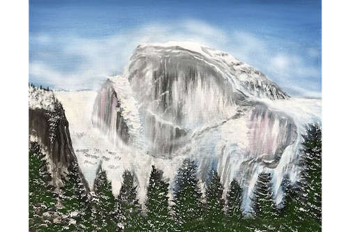Half Dome Winter Beginner Painting Classes Los Angeles CourseHorse