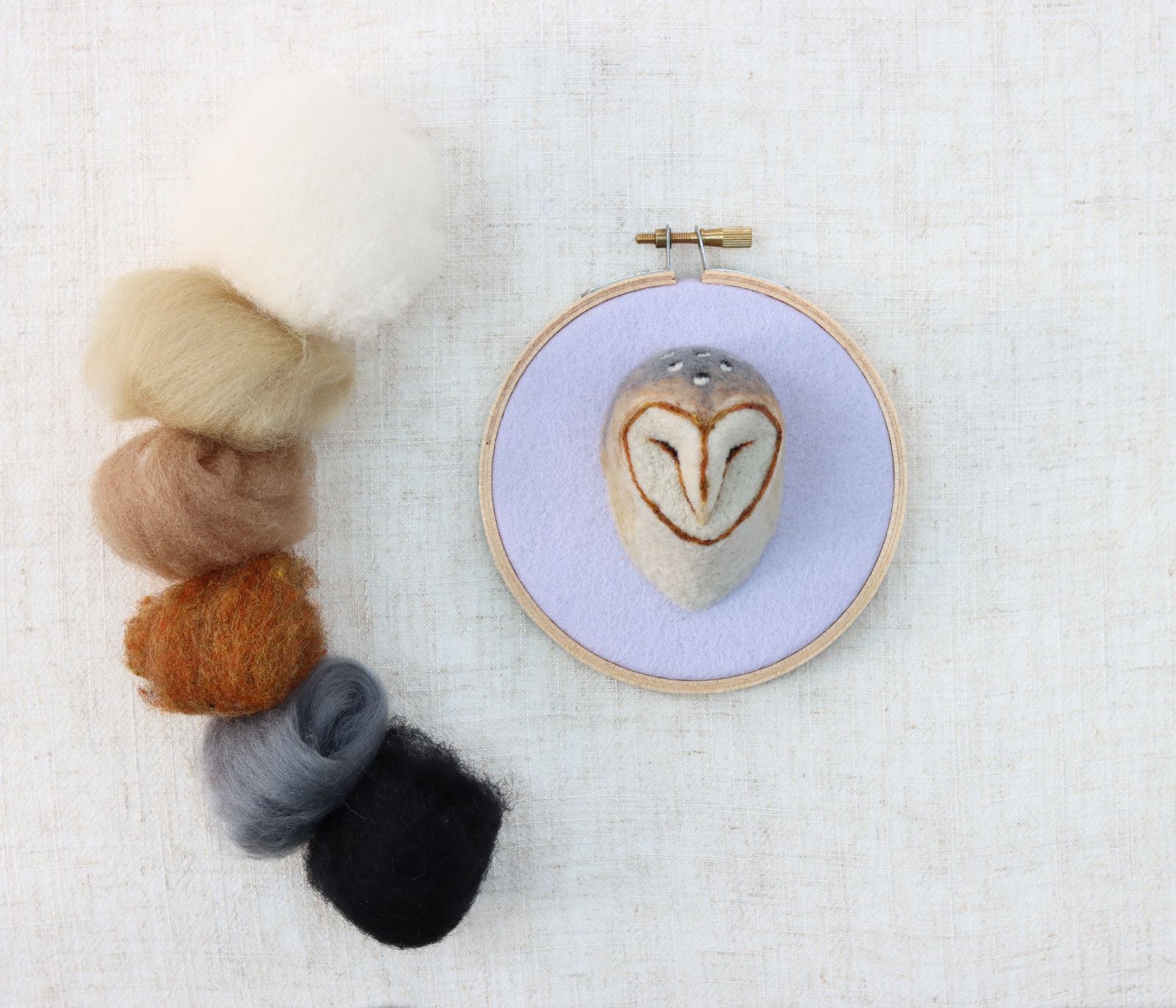 Needle Felted Barn Owl Portrait